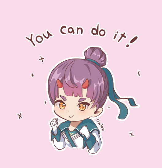 Chibi drawing of Fiona from Xenoblade Chronicles 3 saying &quot;You can do it!&quot;